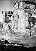 Ruines de l'église après la 2e GM