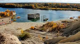 La carrière de Rummu sous les eaux.