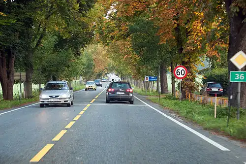 La route à Skien.