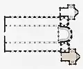 Plan de la basilique de de Santa Maria Formosa ; la chapelle subsistante est en couleur.