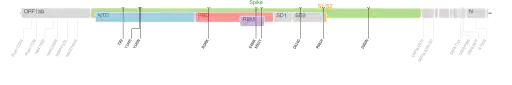 Les mutations du variant Lambda sur une carte génomique du SARS-CoV-2