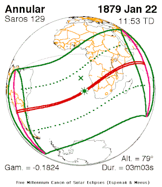 Carte de l'éclipse générale.