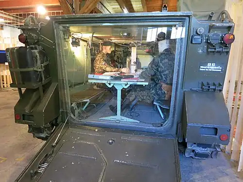 L'intérieur d'un char de commandement direction de feux 63