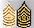 Sergeant major of the Army, insigne de travail et de parade (blanc).