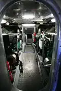 Le compartiment machine et ses 2 moteurs de 499&nbsp;ch chacun.