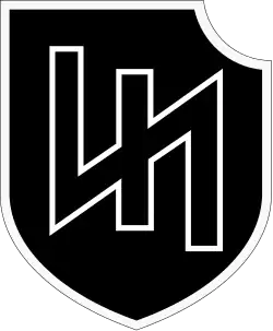 reproduction en noir et blanc de l'insigne de la 2e SS Panzerdivision Das Reich