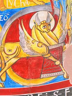 Détail de la bulle de Saint Luc (copie de l'église de Taüll).