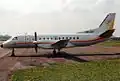 Saab 340B HB-AHY en avril 1990 à Liège (Belgique)