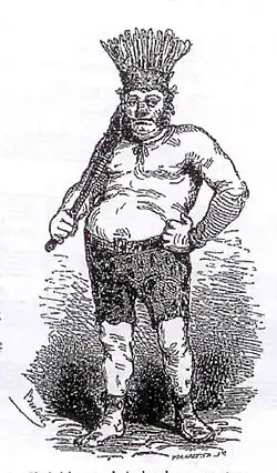 Un Sacrificateur, escortant le Bœuf Gras vers 1845.