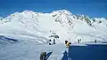 Pistes à la base du Cheval Noir (la Lauzière dans le fond)
