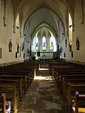 Église Saint-Guyomard : vue intérieure d'ensemble.