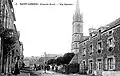 Saint-Lormel ː vue du bourg au début du XXe&nbsp;siècle (carte postale).