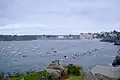 la Grand'Plage et le bourg vus du Décollé le soir.