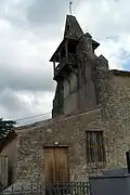 Le clocher-mur de l'église Saint-Martin (août&nbsp;2011).