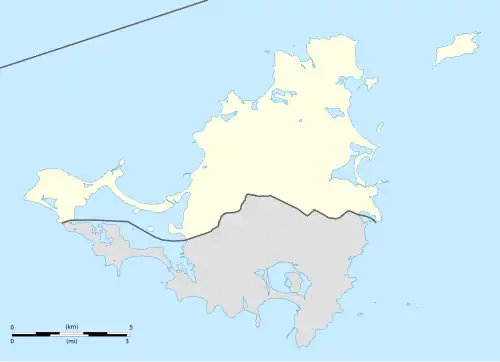 Localisation sur la carte de Saint-Martin (Antilles françaises)