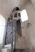 Escalier d'accès au clocher.