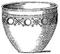 Reconstitution d'un vase en argent datant du IVe&nbsp;siècle trouvé à Saint-Pabu en 1889 (dessin de Paul du Châtellier, Revue archéologique, juillet 1889).