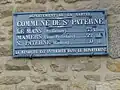 Plaque de cocher à Saint-Paterne.