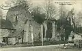 Saint-Sulpice-la-Forêt ː les ruines de l'abbaye de Saint-Sulpice-des-Bois (abbaye Notre-Dame du Nid-au-Merle) au début du XXe&nbsp;siècle (carte postale).