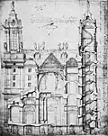 Second dessin de la façade Ouest par Oppenord.