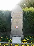 « Ville de Saint-Amarin en reconnaissance à ses libérateurs : 5e&nbsp;DB, 51e&nbsp;Goum du 2e&nbsp;Tabor marocain, 1er&nbsp;régiment du Morvan et à la mémoire des héros tombés pour sa Libération, 2 décembre 1944 - 4 février 1945. »