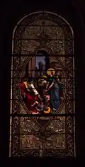 Un vitrail représentant saint Cyr et sainte Julitte.