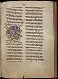 Page avec lettre historiée E ornée d'une scène de vendange, ms 170, fol. 32R