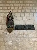 Saint Isidore, patron des laboureurs & bas-relief d'une charrue tirée par un bœuf, XVIIe/XVIIIe&nbsp;siècle
