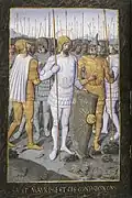 Saint Maurisse et ces conpaignons, page 158 de l’Horae ad usum romanum (éditée entre 1475 et 1600).