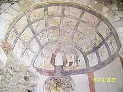 Décor peint du XVIIe&nbsp;siècle ornant le cul de four de l'abside et figurant saint Maxime