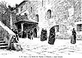 Gravure dans la Revue illustrée en 1887 à l'occasion du Salon des indépendants, reproduisant le tableau de Louis Émile Adan sur la sortie de l'Église Saint-Vincent de Ciboure.