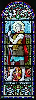 Vitrail dédié à saint Georges dans l'église.
