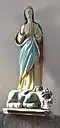 Église paroissiale de Sainte-Sève : statue de sainte Sève.