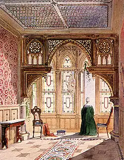 Salon des dames de la cour au château de Marienbourg ; réalisé en 1862/63 par Hase, démoli en 1865 par Edwin Oppler