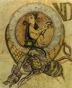 Enluminure du Psautier de Corbie.