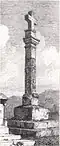 Croix du cimetière.Eau forte de Léo Drouyn (1857).
