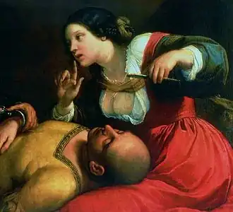 Dalila coupe les cheveux de Samson, auteur inconnu, XVIIe&nbsp;siècle.