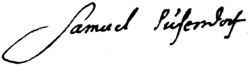 signature de Samuel von Pufendorf