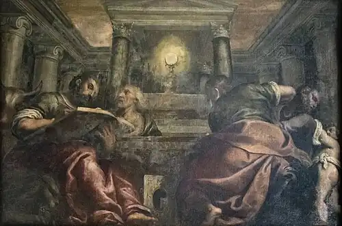 L'Eucharistie adorée par les quatre évangélistes