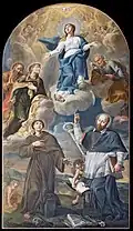 L'Immaculée avec sainte Anne, saint Joachim, saint Antoine de Padoue, saint Joseph et saint François de Sales