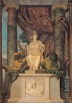 Tapisserie avec la déesse Roma.