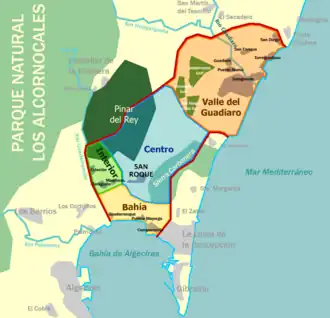 Plan du secteur San Roque Barriadas