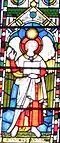 Vitrail de saint Uriel à l’Église Saint-Michel-et-tous-les-Anges de Brighton&nbsp;(en).