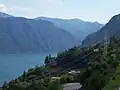 L'église de Sant'Antonio vue du sanctuaire. Ici, l'artillerie de Garibaldi a été placée.