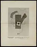 Syntese geometral de uma cabeça x infinito plástico de ambiente x transcendentalismo físico (SENSIBILIDADE RADIOGRAPHICA), 1913, collage.Revue Orpheu n°2, 1915.