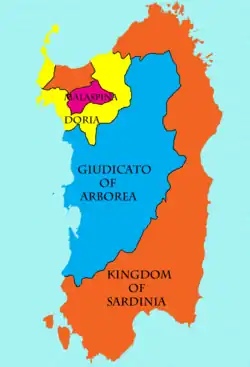 Situation politique en Sardaigne après la capitulation de Pise en juin 1326