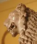 Profil d'un des lions de Sarnath.