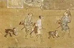 Un saru-mawaxhi et son singe, Kanō Motonobu, 1520.