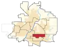 Frontière de la circonscription en 2022.