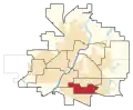Frontière de la circonscription en 2022.